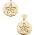 Canvas Style Sand Dollar Statement Earrings in Worn Gold - Gold