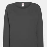Fruit of the Loom Fruit OF The Loom Ladies Fitted Lightweight Raglan Sweatshirt (240 GSM) (Light Graphite) - Grey - S