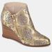 Journee Collection Journee Collection Women's Tru Comfort Foam Glam Wedge Bootie - Gold - 6.5