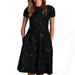Farah Naz New York Women's Formal A-Line Pockets Dress - Black