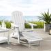 Inspired Home Rider Adirondack Chair With Retractable Footrest - White