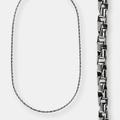 Albert M. Silver Box Chain Necklace - Black - 20