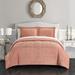 Chic Home Design Ryland 3 Piece Comforter Set Ribbed Textured Microplush Sherpa Bedding - Pink - KING