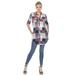 White Mark Women Plaid Tunic Shirt - Blue - L