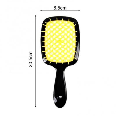 SheShow Fluffy Shape Comb Mesh Comb Wide Teeth Air Cushion Comb Massage Anti-Static Hairbrush Salon Hair Care Styling Tool - Yellow