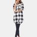 White Mark Women Plaid Tunic Shirt - Black - M