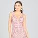 Lara Deep V-Neck Beaded Mini Dress With Low Back - Pink - 10