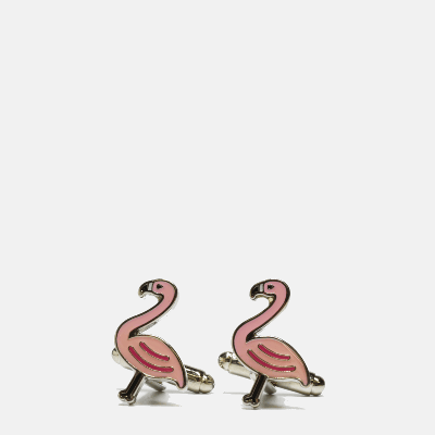 Curated Basics Flamingo Cufflinks - Pink