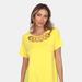 White Mark Crisscross Cutout Short Sleeve Top - Yellow - L