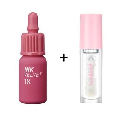 Peripera Ink Velvet [#18] + Ink Glasting Lip Gloss [#1]