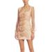 Badgley Mischka Party-Girl Tulle Mini Cocktail Dress With Rosettes - Brown