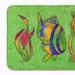 Caroline's Treasures 19 in x 27 in Tropical Fish on Green Machine Washable Memory Foam Mat