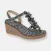 Cipriata Womens/Ladies Nina Flower High Wedge Sandal - Dark Pewter - Grey - 7