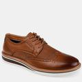 Vance Co. Shoes Warrick Wide Width Wingtip Derby - Brown - 8