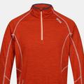 Regatta Mens Yonder Quick Dry Moisture Wicking Half Zip Fleece Jacket - Rusty Orange - Orange - M