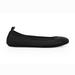 Yosi Samra Samara Foldable Ballet Flat In Black Python Embossed Leather - Black