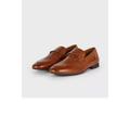 Burton Mens Leather Buckle Detail Loafers - Tan - Brown - 11