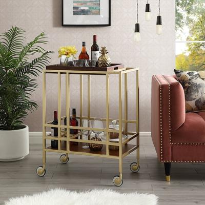 Inspired Home Kelsey Bar Cart - Gold