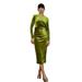 Principles Womens/Ladies Ruched Velvet Midi Dress - Lime - Green - 6