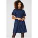 Maine Womens/Ladies Fit And Flare Sequin Angel Sleeve Casual Dress - Navy - Blue - 8
