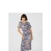 Principles Womens/Ladies Printed Puffed Midi Dress - Blue - 12