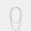 Bronzallure Three Strands Necklace With Rosary Chain - Pink - M