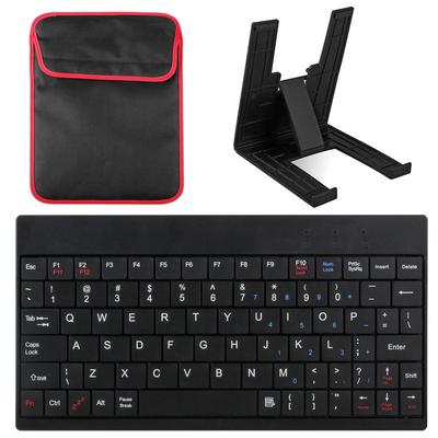 Fresh Fab Finds 80 Keys Mini USB Wired Keyboard With Carry Bag And Tablet Stand For Android & Windows Tablet - Black