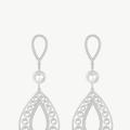 Classicharms Silver Pearl Hollow Teardrop Dangle Earrings - Grey