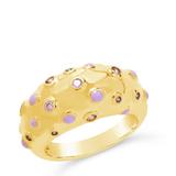 Sterling Forever Emberly Dome Ring - Gold - 6