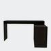 FM Furniture Dallas L-Shaped Home Office Desk, Two Shelves, One Drawer - Black