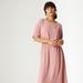 Principles Womens/Ladies Shirred Cuff Midi Dress - Blush - White - 12