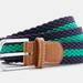 Asquith & Fox Mens Two Color Stripe Braid Stretch Belt - Navy/Kelly - Green