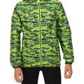 Regatta Childrens/Kids Lever Camo Packaway Waterproof Jacket - Bright Kiwi - Green - 7-8 YEARS