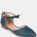 Journee Collection Women's Vielo Wide Width Flat - Blue - 6.5