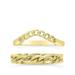 Sterling Forever Sterling Silver Figaro & Curb Chain Link Ring Set - Gold - 6