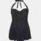 Gorgeous Womens/Ladies Spotted Skirted One Piece Bathing Suit - Black - 32DD