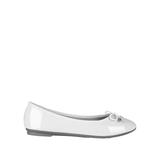Krisp Womens/Ladies Patent Leather Ballerina Pumps With Bow - White - White - UK 6 / US 8