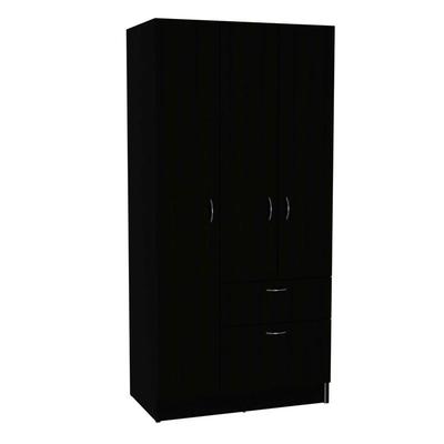 FM Furniture Ramblas Armoire, Two Cabinets, One Drawer, Hidden Drawer Shoes - Black