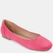 Journee Collection Women's Comfort Kavn Narrow Width Flat - Pink - 8