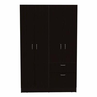 FM Furniture Habana Armoire, Two Cabinets, One Drawer, One Hidden Drawer Shoes - Black