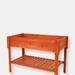 Sunnydaze Decor Raised Garden Bed Elevated Planter Box with Shelf Kit Wood Stained Finish 42" - Orange