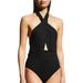 Tory Burch Wrap Halter One Piece Swimsuit - Black