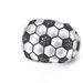 LuvMyJewelry Kick & Goal Soccer Black Rhodium Plated Sterling Silver Black Diamond Head Ring - Grey - 9