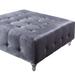 Chic Home Design Sampson Velvet Modern Contemporary Button Tufted Clear Acrylic Legs Ottoman - Grey - 19" H X 41" L X 41" W