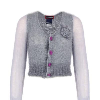 ANDREEVA Handmade Cashmere Knit Cardigan - Grey