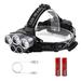 Fresh Fab Finds Rechargeable Headlamp 20000 Lumen LED Headlight 6 Modes Headlamp Flashlight For Camping Cycling Hiking Hunting Emergency - Black