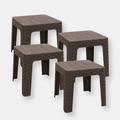 Sunnydaze Decor Outdoor Patio Side Table 18" Square Indoor Outdoor Furniture Brown Set of 2 - Brown - 4 PACK