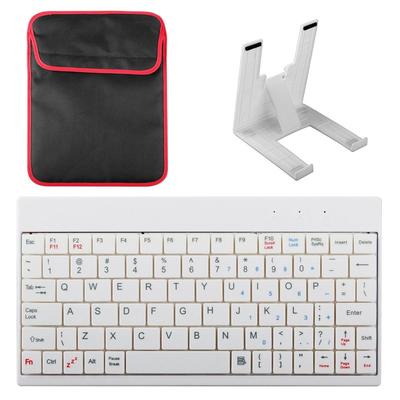 Fresh Fab Finds 80 Keys Mini USB Wired Keyboard With Carry Bag And Tablet Stand For Android & Windows Tablet - White