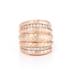 Rivka Friedman Rose Gold Simulated Diamond Wide Hammered Band Ring - Pink - 9