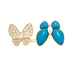 Rivka Friedman Turquoise + Cubic Zirconia Encrusted Butterfly Ring - Blue - 7